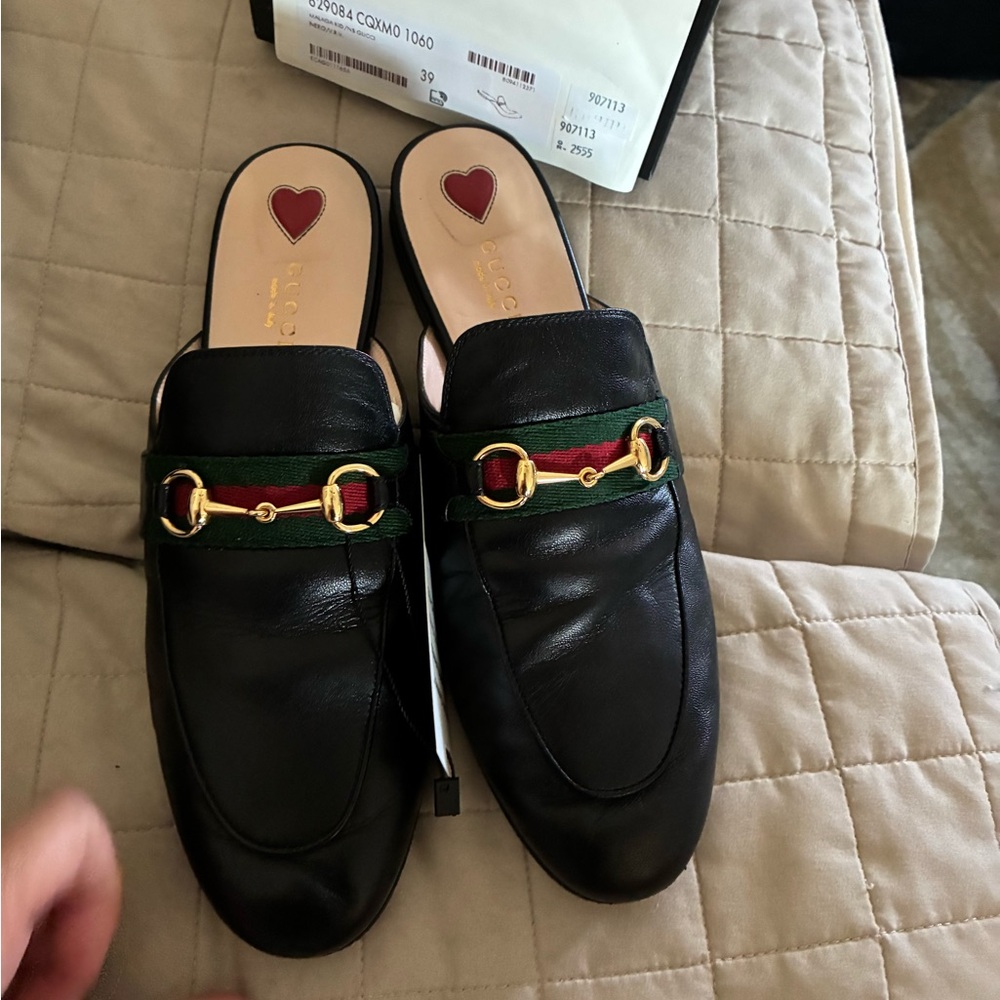 Gucci Black Leather Mules